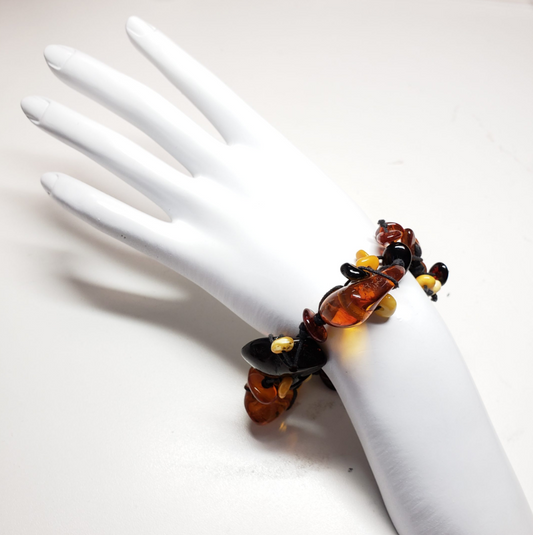 Multicolor Amber Woven Bracelet