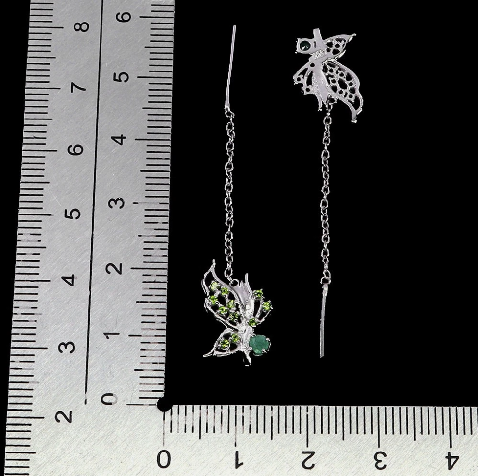 925 Sterling Silver Elegant Butterfly Threader Earrings