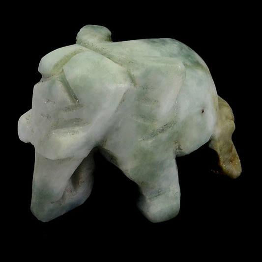 Natural Burmese Jadeite Elephant Totem (Trunk Down)