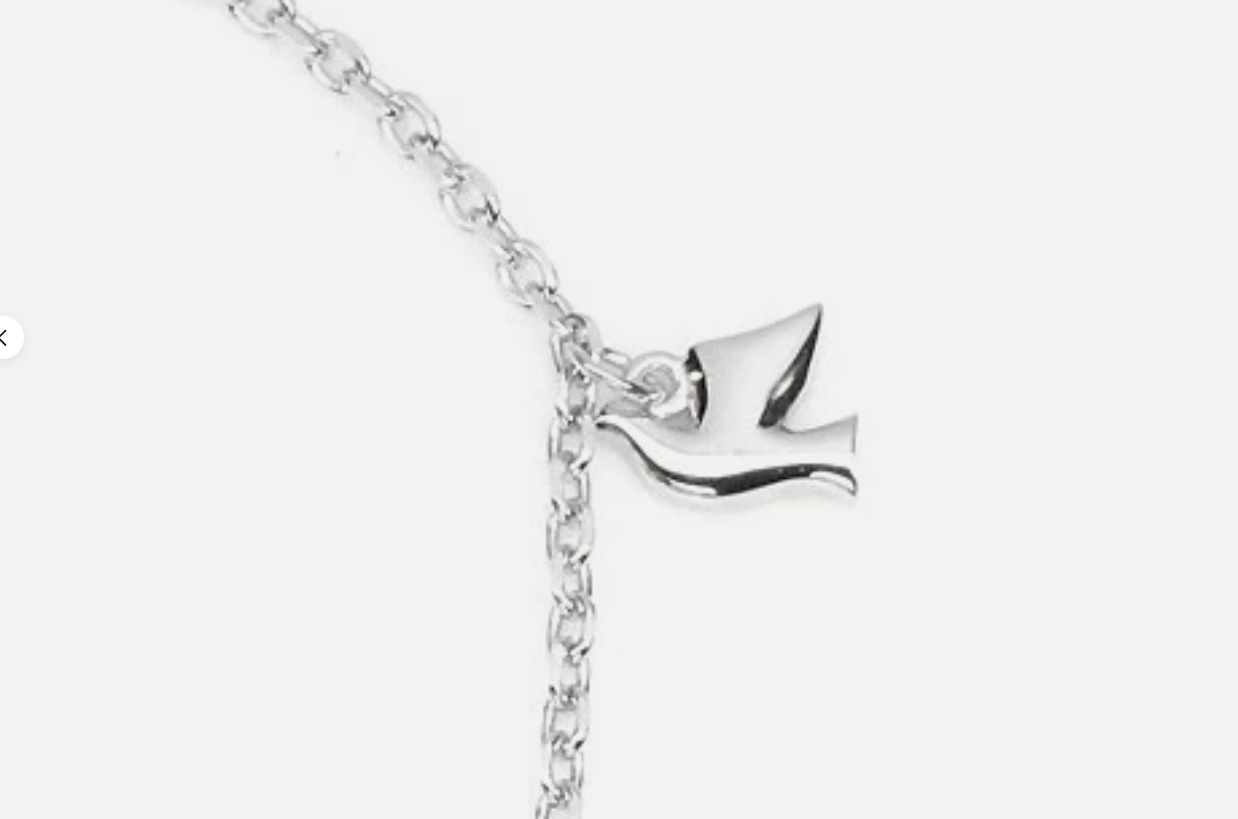 Elegant 925 Sterling Silver Dove Charm Bracelet – 14k White Gold Plated
