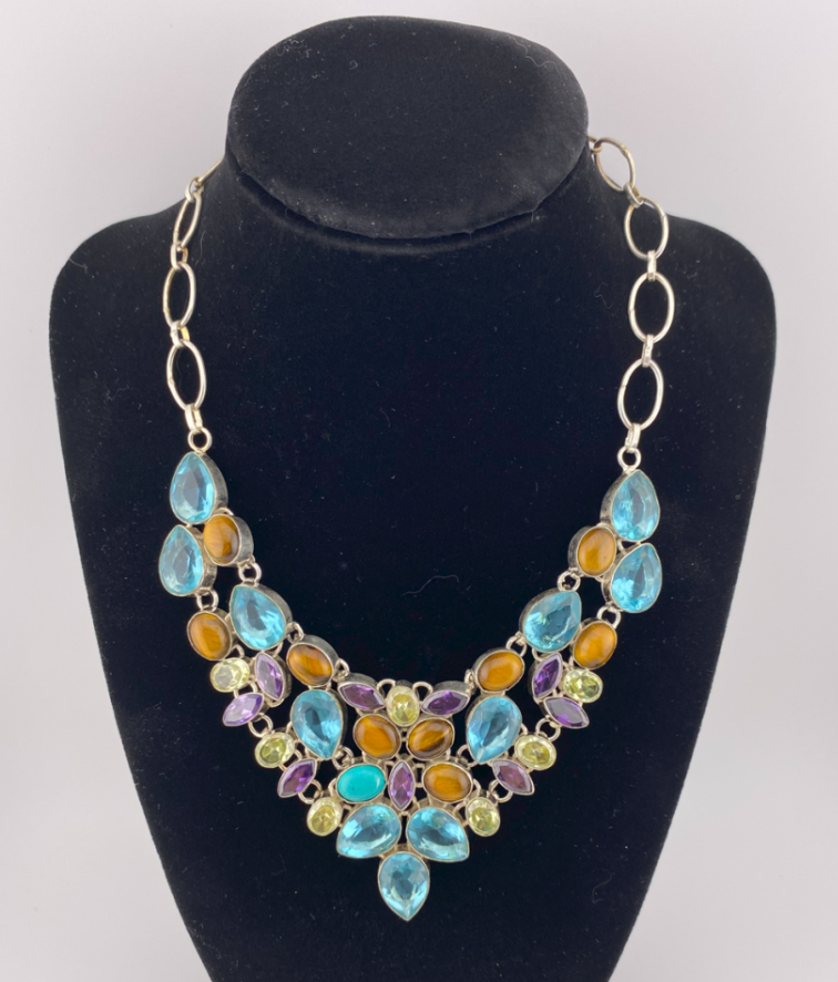 Multi Gems Necklace 20"
