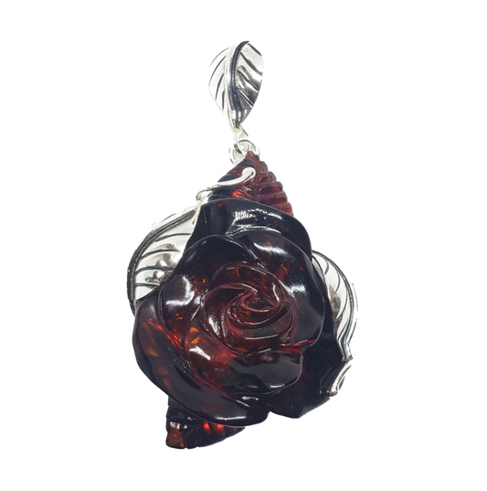 Amber Sterling Silver Handmade Pendant