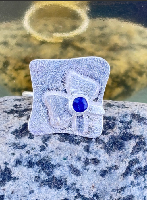 Natural Sapphire Sterling Silver Ring