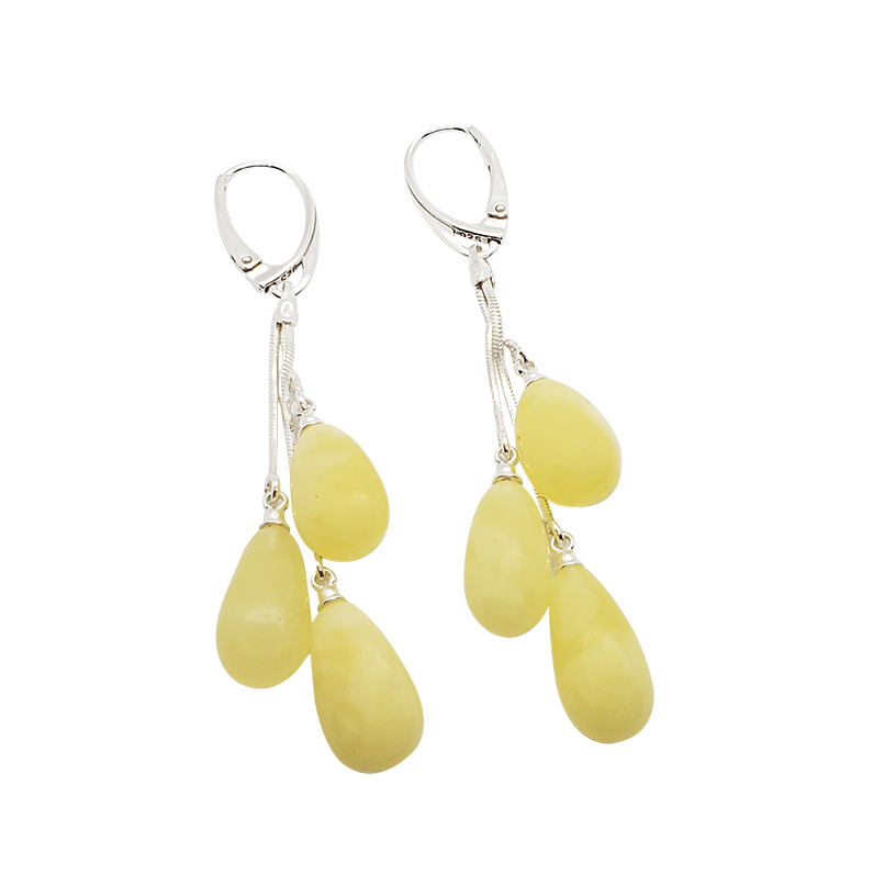 Butterscotch Baltic Amber Sterling Silver Tear Drop Earrings
