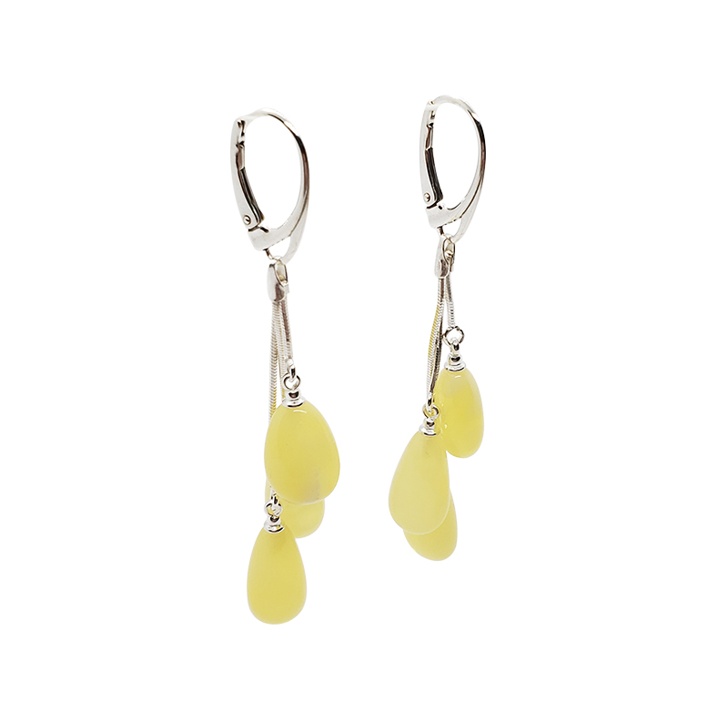 Butterscotch Baltic Amber Sterling Silver Tear Drop Earrings