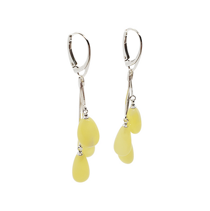 Butterscotch Baltic Amber Sterling Silver Tear Drop Earrings