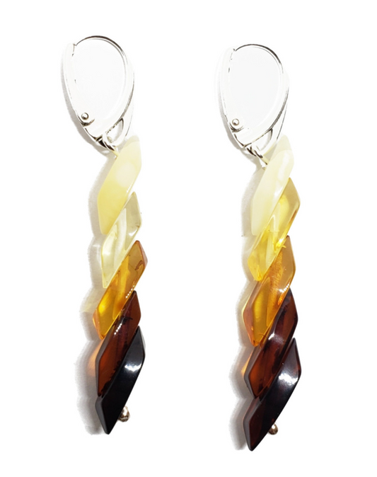 Multi-Color Amber Rainbow Earrings