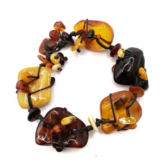 Multicolor Amber Woven Bracelet