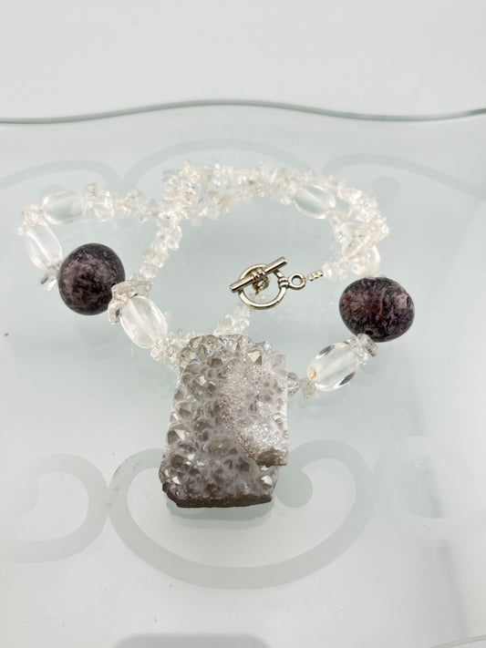Agate Druzy Necklace with Toggle Clasp