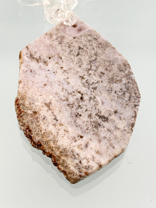 Natural Agate Slice Necklace with Toggle Clasp
