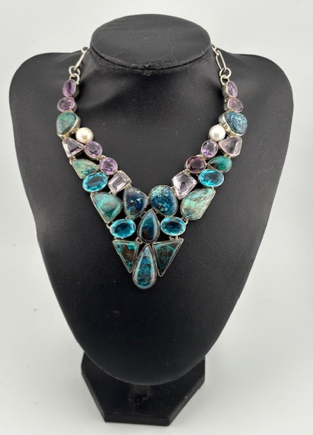 Multi Gemstones Handmade Necklace 18"