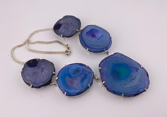 N0008 - HUGE AGATE DRUZY NECKLACE 19"