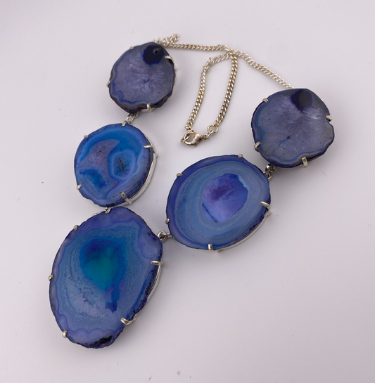 N0008 - HUGE AGATE DRUZY NECKLACE 19"