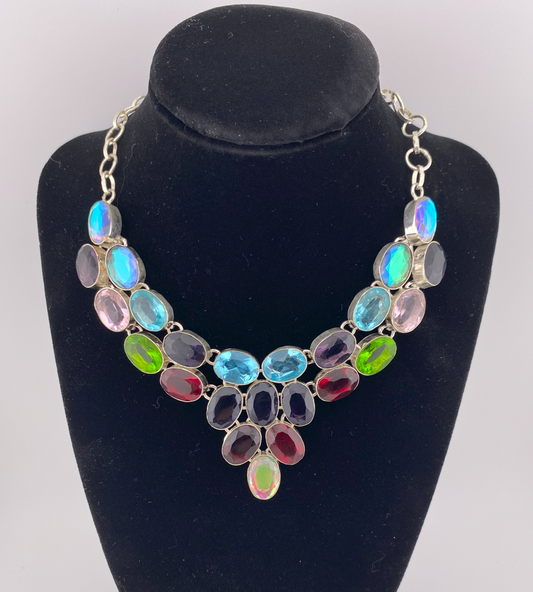 N0007 - MULTI STONE NECKLACE 16"