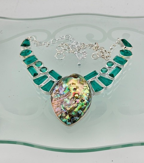 Natural Abalone Shell Necklace 18"