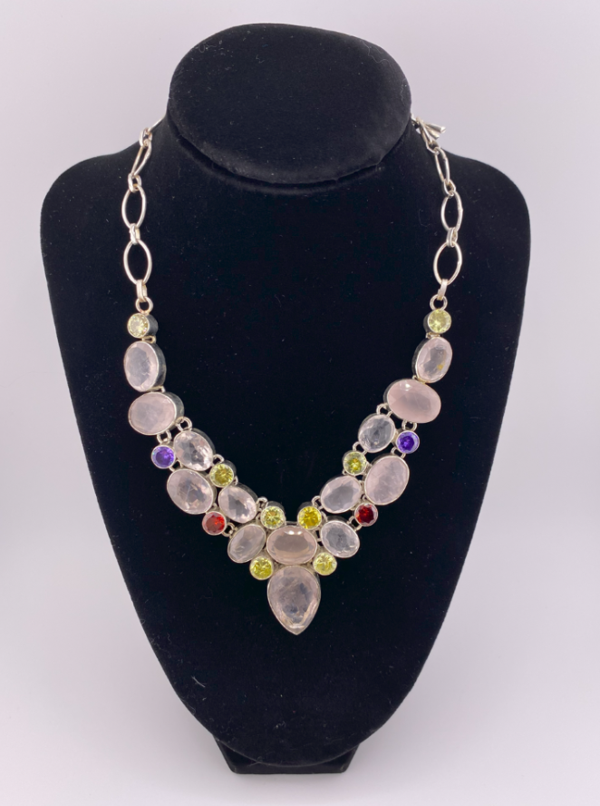 N0003 - Beautiful Rose Quartz Necklace 17"