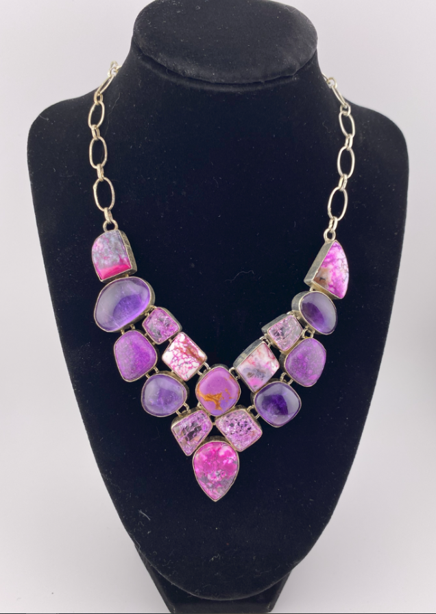 N0010 - Multi Stone Necklace 18"