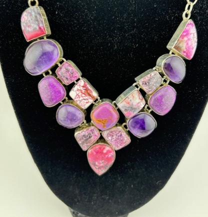 N0010 - Multi Stone Necklace 18"