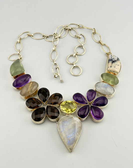 R7727 - Multi Gemstone Necklace 45 cm