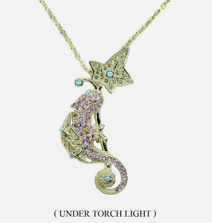 Chameleon Lizard Pendant Necklace 17 Inches