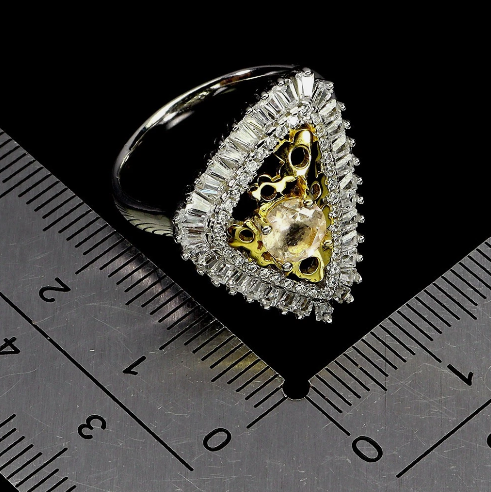 Round Morganite 5mm 925 Sterling Silver Ring Size 8.5