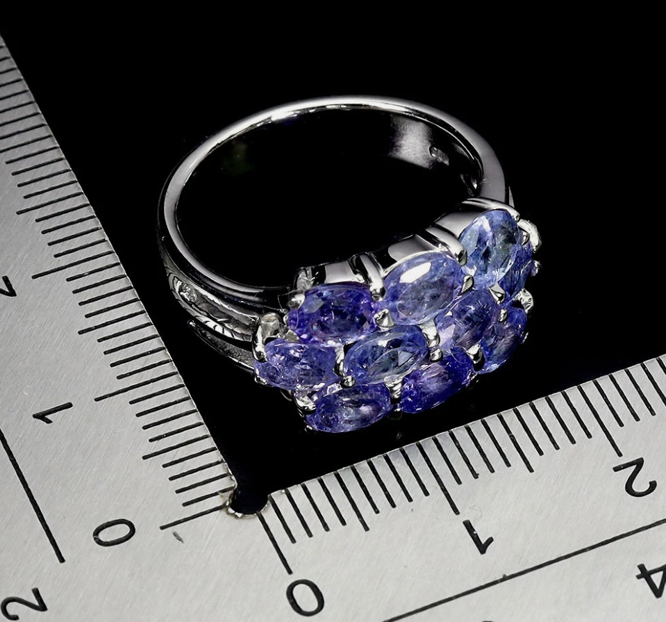 Oval Tanzanite 5x4mm Natural Gemstone Ring Size 7 Ring