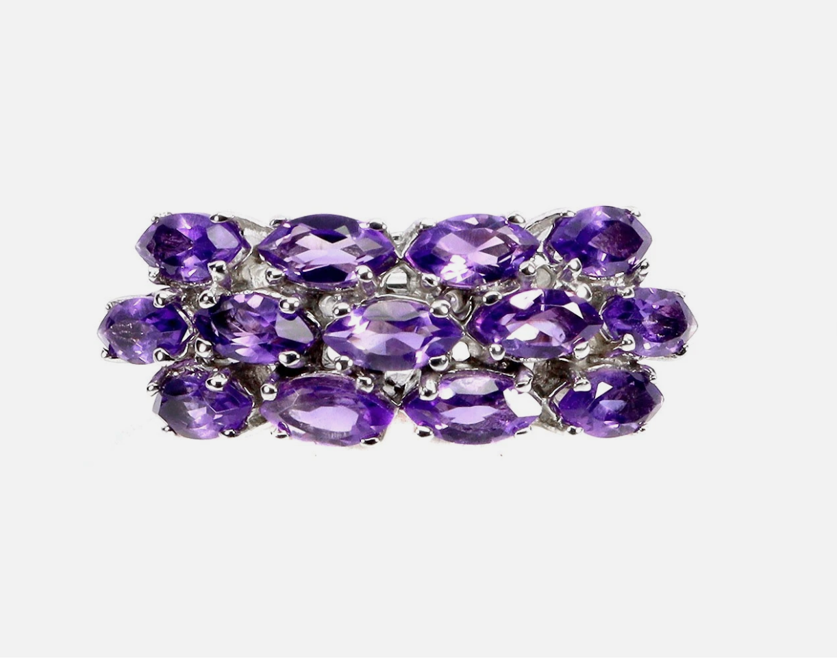 Marquise Amethyst Ring Size 8