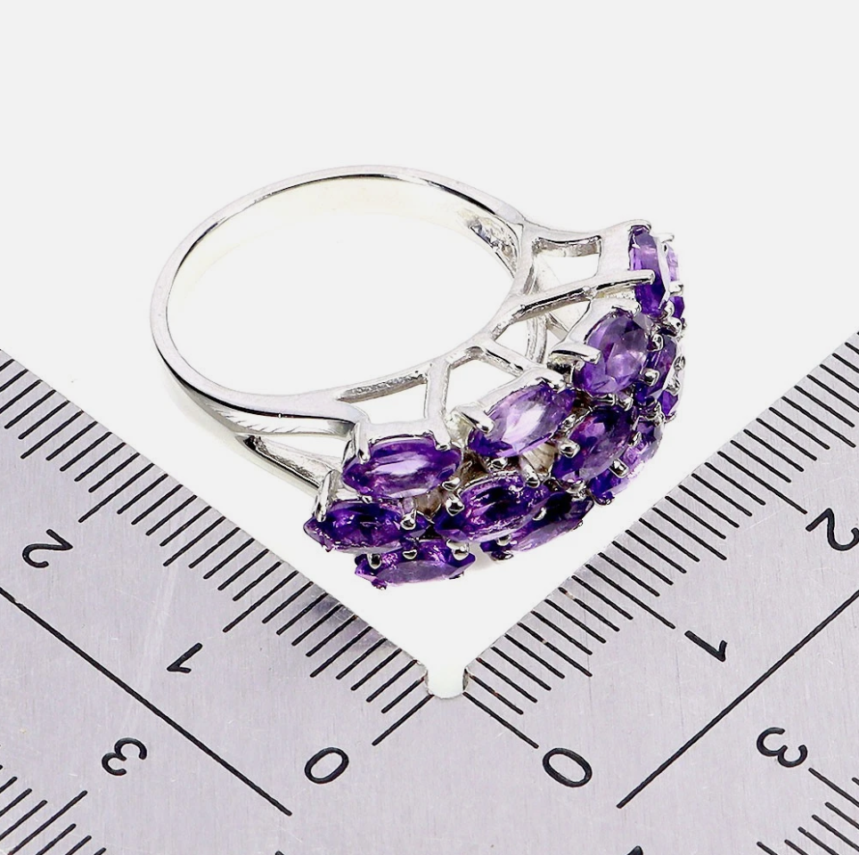 Marquise Amethyst Ring Size 8