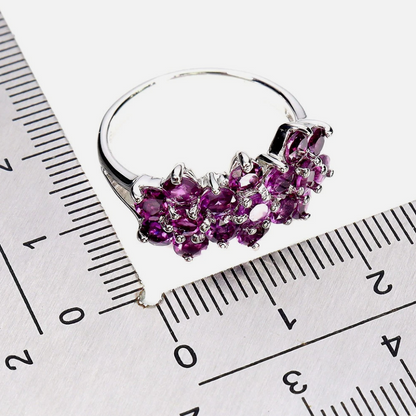 Round Rhodolite Garnet 3.5mm Ring Size 8 925 Sterling Silver