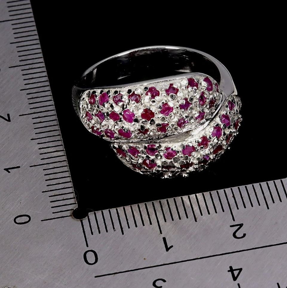 Round Ruby 2mm Ring Size 9.5 925 Sterling Silver