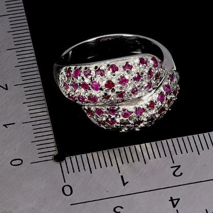 Round Ruby 2mm Ring Size 9.5 925 Sterling Silver