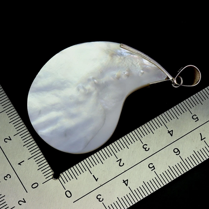 925 Sterling Silver Pendant Fancy Mother Of Pearl 49x38mm
