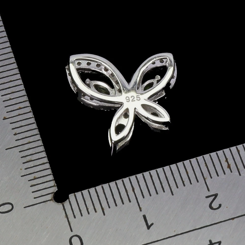 925 Sterling Silver Marquise Peridot Chrome Diopside Pendant