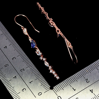 Pear Kyanite 5x3mm Blue Topaz 925 Sterling Silver Earrings