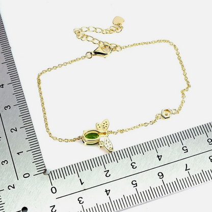 925 Sterling Silver Oval Chrome Diopside 7x5mm Bracelet 8 In