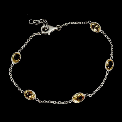 Natural Oval Citrine 7x5mm 8 In Bracelet – 925 Sterling Silver