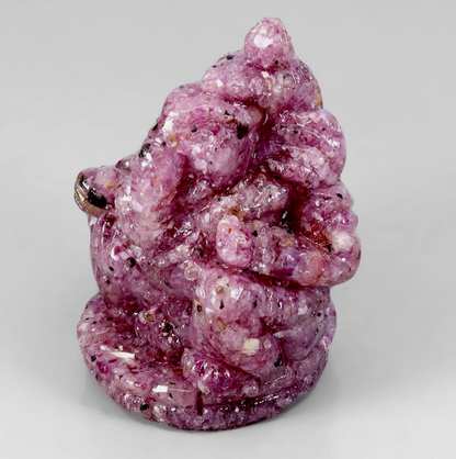 Handcrafted Ganesha Resin Figurine Natural Red Ruby Mozambique 66.66ct 30x26mm