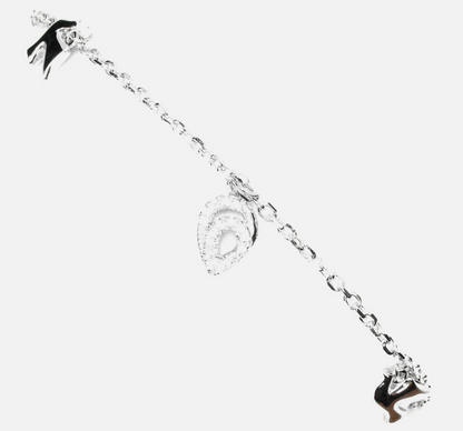 Elegant 925 Sterling Silver Dove Charm Bracelet – 14k White Gold Plated