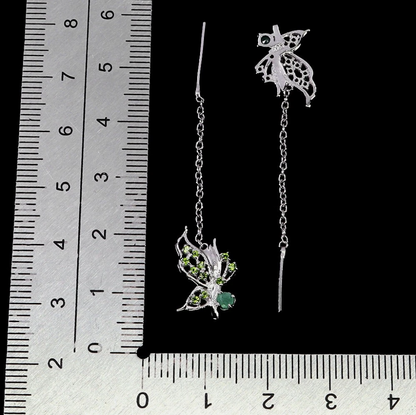 925 Sterling Silver Elegant Butterfly Threader Earrings
