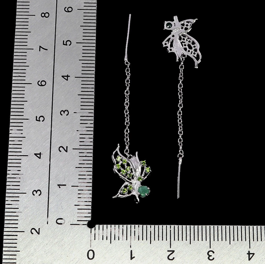 925 Sterling Silver Elegant Butterfly Threader Earrings
