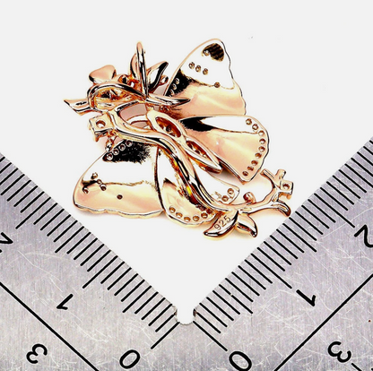 Radiant Butterfly Enamel Pendant in 14K Rose Gold Plated Sterling Silver