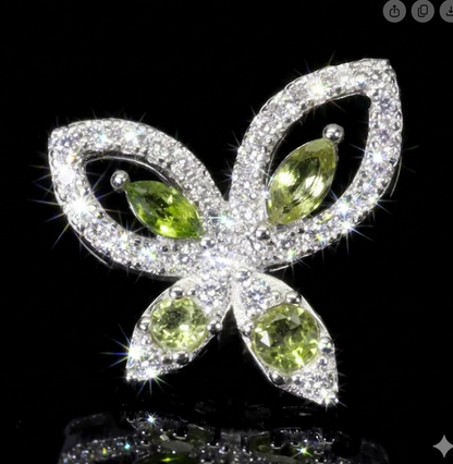 925 Sterling Silver Marquise Peridot Chrome Diopside Pendant