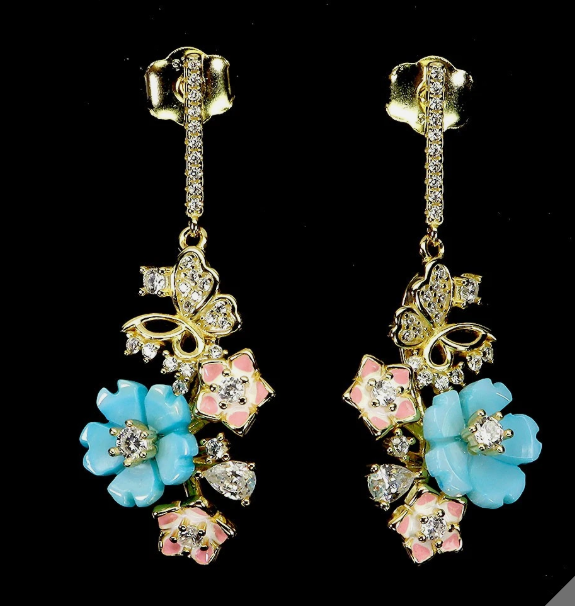 Sweet Blossom Elegance Set 14-karat Yellow gold plating