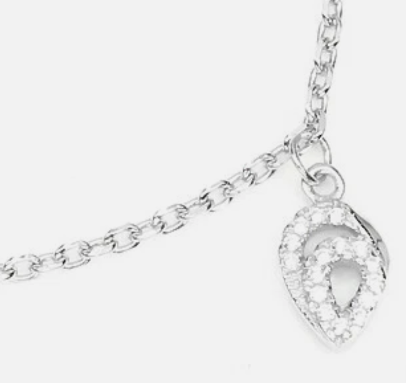 Elegant 925 Sterling Silver Dove Charm Bracelet – 14k White Gold Plated