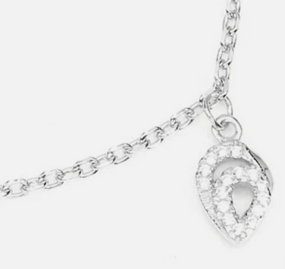 Elegant 925 Sterling Silver Dove Charm Bracelet – 14k White Gold Plated