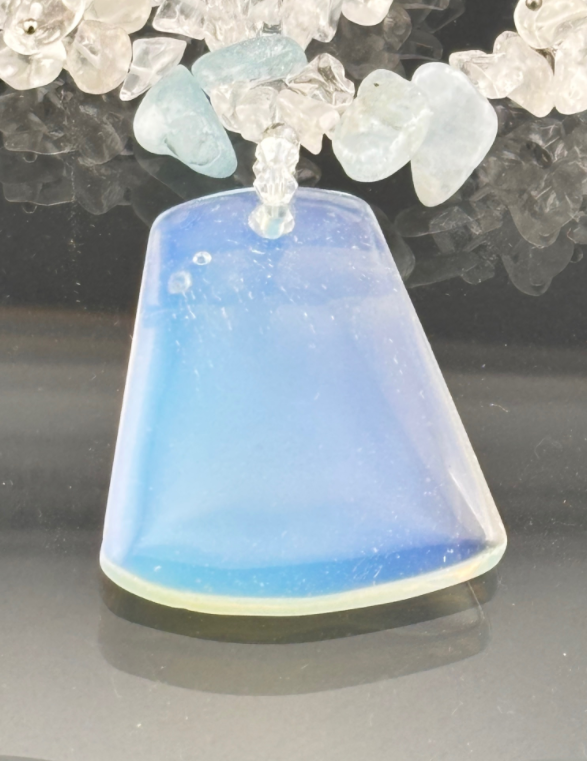 Natural Selenite Slice Necklace with Toggle Clasp