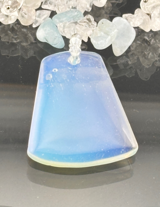 Natural Selenite Slice Necklace with Toggle Clasp