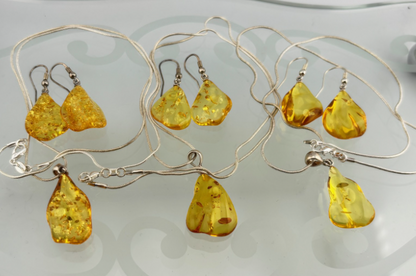 Baltic Amber Pendant and Earrings Set