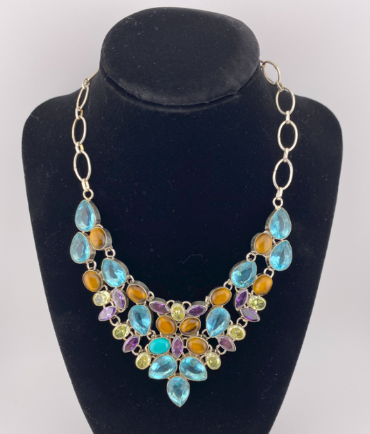 Multi Gems Necklace 20"